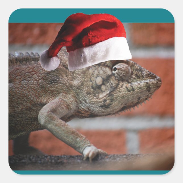 Jul Lizard Fyrkantigt Klistermärke (Framsida)