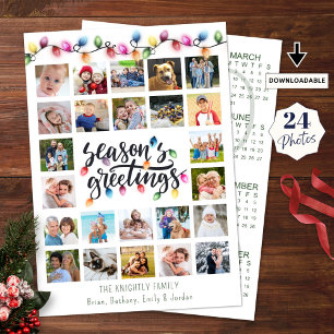Jul Ljus 24 Photo Collage 2026 Kalender Julkort