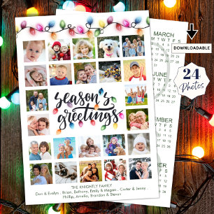 Jul Ljus 24 Photo Collage 2026 Kalender Julkort