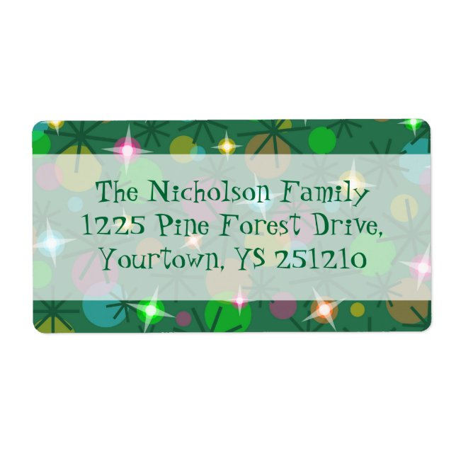 Jul-Ljus-adressetikett för stor mitttext Fraktsedel (Framsidan)