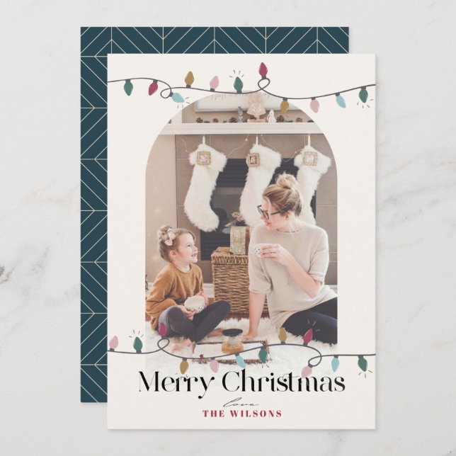 Jul Ljus Arch 4 Photo Julmarin Julkort (Fram/baksida)