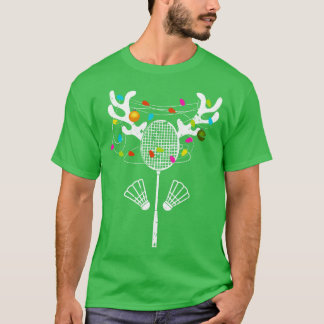 Jul Ljus Badminton Racket Funny Julafton T Shirt