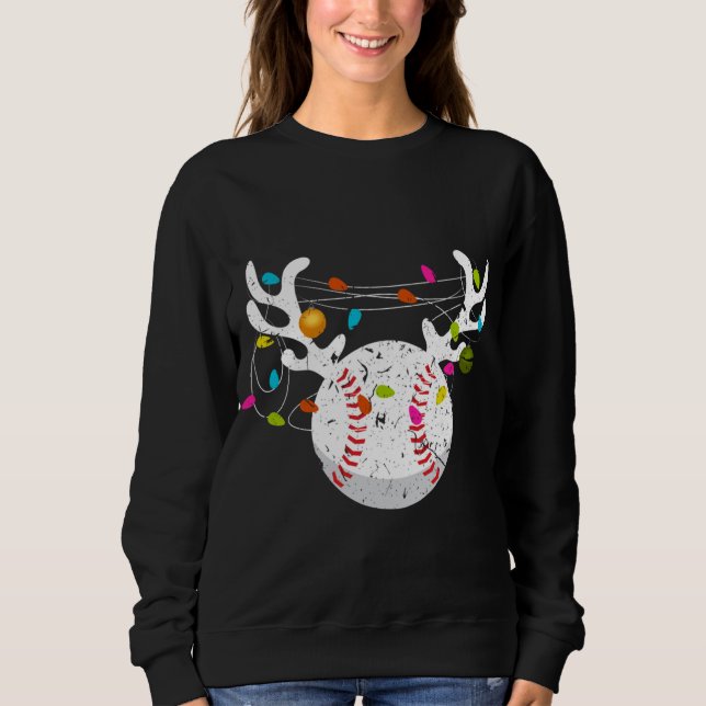 Jul Ljus Baseball Boll Funny Julafton T Shirt (Framsida)