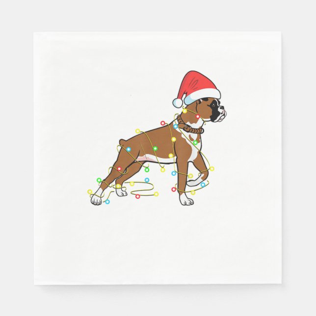 Jul Ljus Boxer Hund älskare Funny Gift Pappersservett (Framsidan)