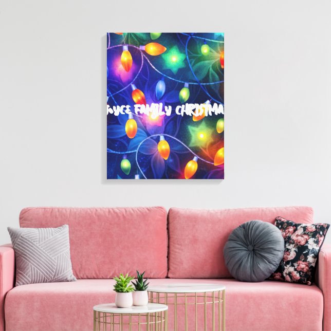 Jul Ljus Bright Helgdag Whimsical Merry Canvastryck (Insitu (Vardagsrum))