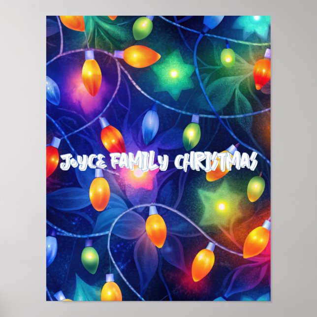 Jul Ljus Bright Helgdag Whimsical Merry Poster (Framsidan)