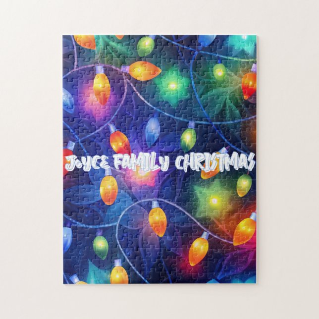 Jul Ljus Bright Helgdag Whimsical Merry Pussel (Vertikal)