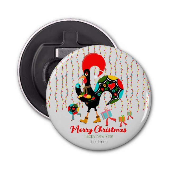 Jul ljus, bubblor, presenter och Tupp Flasköppnare (Framsidan)