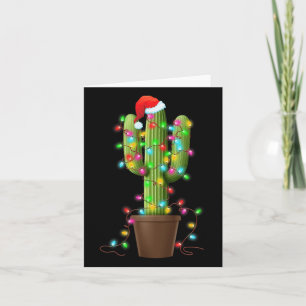 Jul Ljus Cactus Älskare Funny Julafton ger till Kort