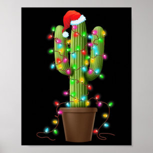 Jul Ljus Cactus Älskare Funny Julafton ger till Poster