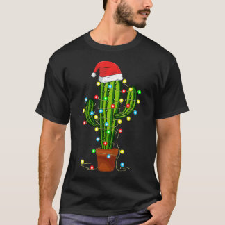 Jul Ljus Cactus Älskare Funny Julafton Gift T Shirt