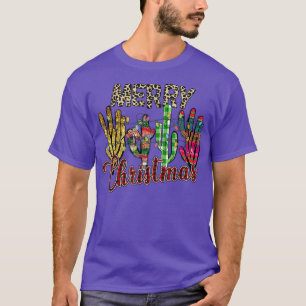 Jul Ljus Cactus Älskare Funny Julafton pajama fa T Shirt
