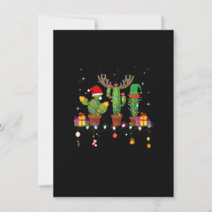 Jul Ljus Cactus Älskare Funny Julafton Pajama Ho Inbjudningar