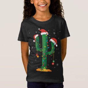 Jul Ljus Cactus Älskare Funny Julafton Pajama T Shirt