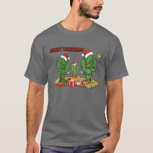 Jul Ljus Cactus Älskare Funny Julafton T Shirt