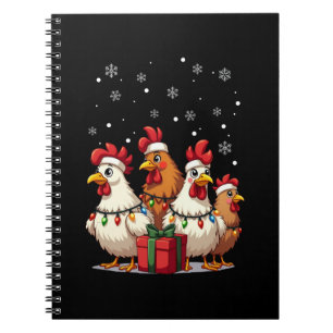Jul Ljus Chicken Santa Funny Julafton Anteckningsbok