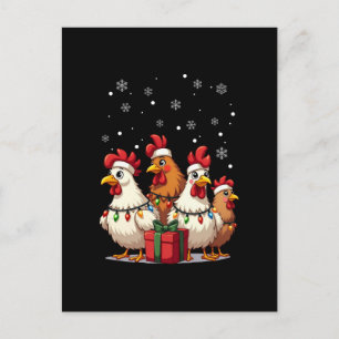 Jul Ljus Chicken Santa Funny Julafton Helg Vykort