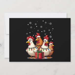 Jul Ljus Chicken Santa Funny Julafton Inbjudningar