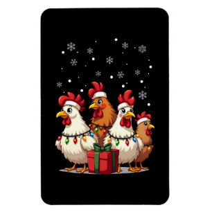 Jul Ljus Chicken Santa Funny Julafton Magnet