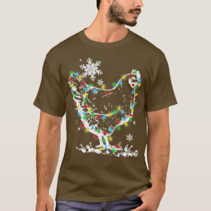 Jul Ljus Chicken Santa Funny Julafton Träd Ch T Shirt