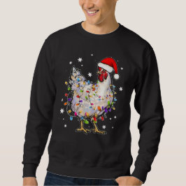 Jul Ljus Chicken Santa Santa Lång Ärmad Tröja