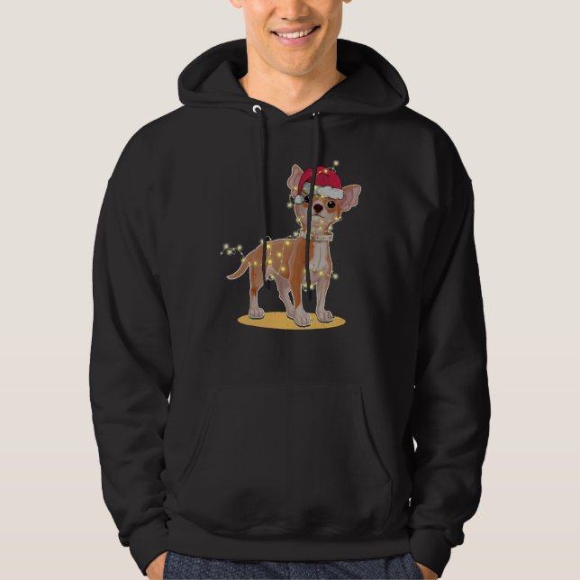 Jul Ljus Chihuahua Hoodie (Framsida)