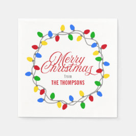 Jul Ljus Circle | God jul Anpassningsbar Pappersservett