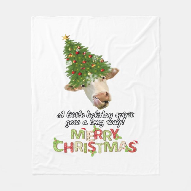 Jul Ljus Cow Älskare Classic T-Shirt Fleecefilt (Framsidan)