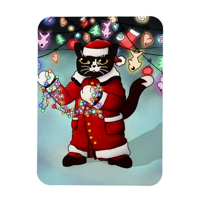 Jul Ljus Cute Tuxedo Cat Magnet (Vertikal)