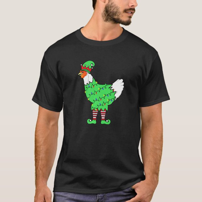 Jul Ljus Elf Chicken Chicken T Shirt (Framsida)