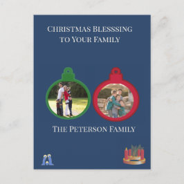 Jul Ljus Familjeblessning Vykort