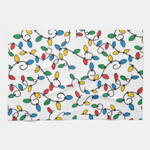 Jul Ljus Färgstark String Lökar Kökshandduk