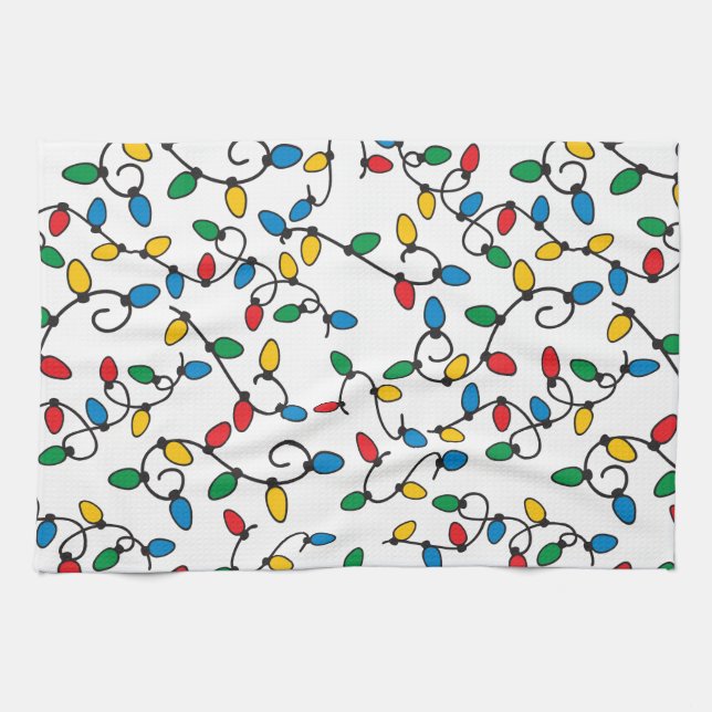 Jul Ljus Färgstark String Lökar Kökshandduk (Horisontell)