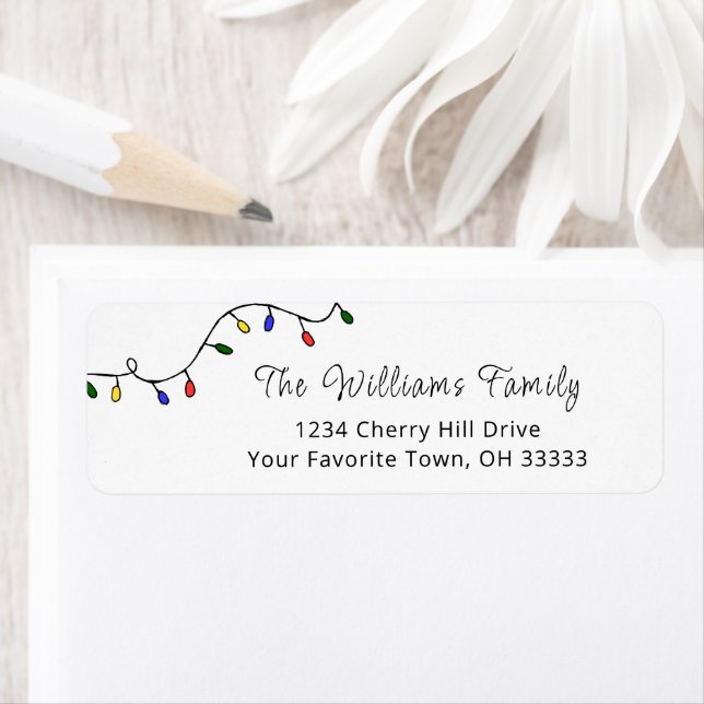 Jul-Ljus - Festive Modern Returadress Returadress Etikett (Insitu)