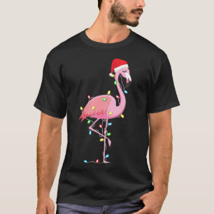 Jul Ljus Flamingo Älskare Funny Julafton T Shirt