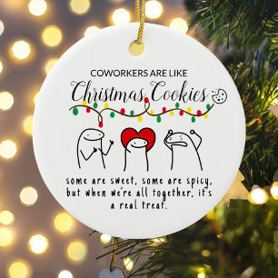 Jul Ljus Funny Coworking Meme Art White Julgransprydnad Keramik