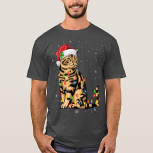 Jul Ljus Funny Julafton Santa Hat Cat Animals T Shirt