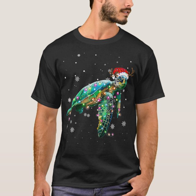 Jul Ljus Funny Santa Hat God jul 2 T Shirt (Framsida)