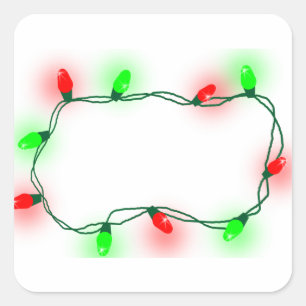 Jul Ljus Fyrkantigt Klistermärke
