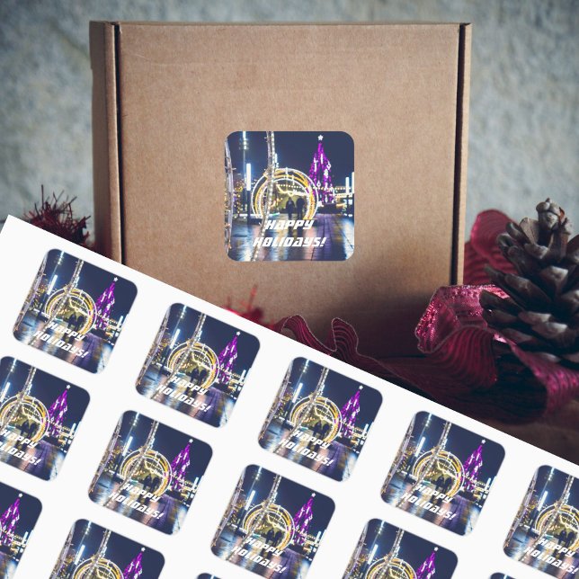 Jul ljus fyrkantigt klistermärke (Skapare uppladdad)