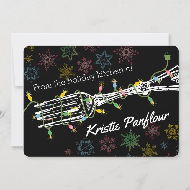 Jul-ljus-gaffel från kortköket julkort (Framsida)