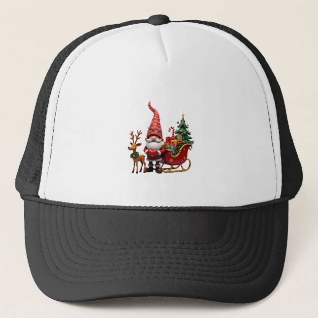Jul Ljus Gnome Tomte Rida Släd Hi Keps (Framsida)