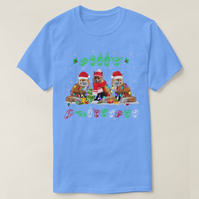 Jul Ljus God jul Fo Asl Sign Langu T Shirt (Design framsida)