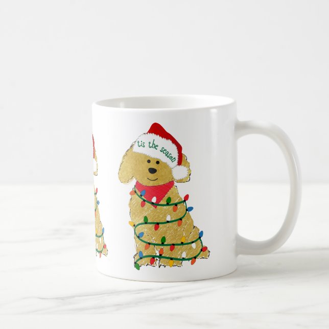 Jul Ljus Goldendoodle Kaffemugg (Höger)