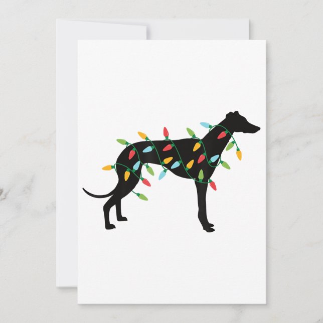 Jul Ljus Greyhound Cute Gifts-Hundälskare Julkort (Framsida)