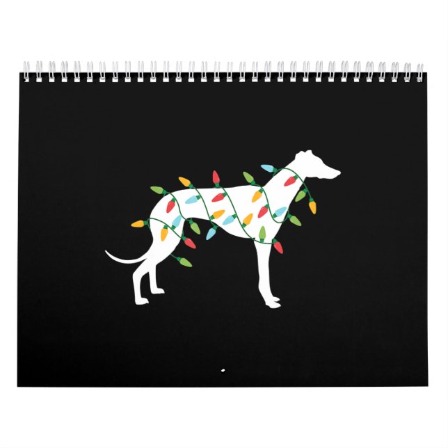 Jul ljus greyhound till söta gåvor hund kärlek kalender (Omslag)