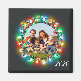 Jul Ljus Helgdag Fotoandedräkt med år Magnet