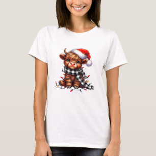 Jul Ljus Highland Cow Baby Julljus T Shirt