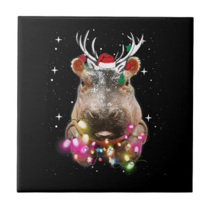 Jul Ljus Hippo Fiona Hippopotamus Älskare Kakelplatta