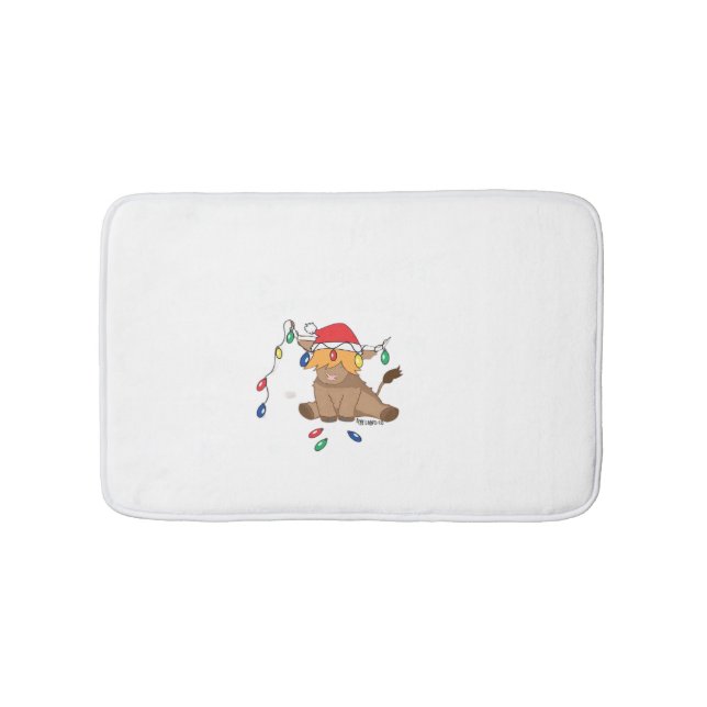Jul-ljus, höglandsköks, ful sweater christm badrumsmatta (Framsidan)